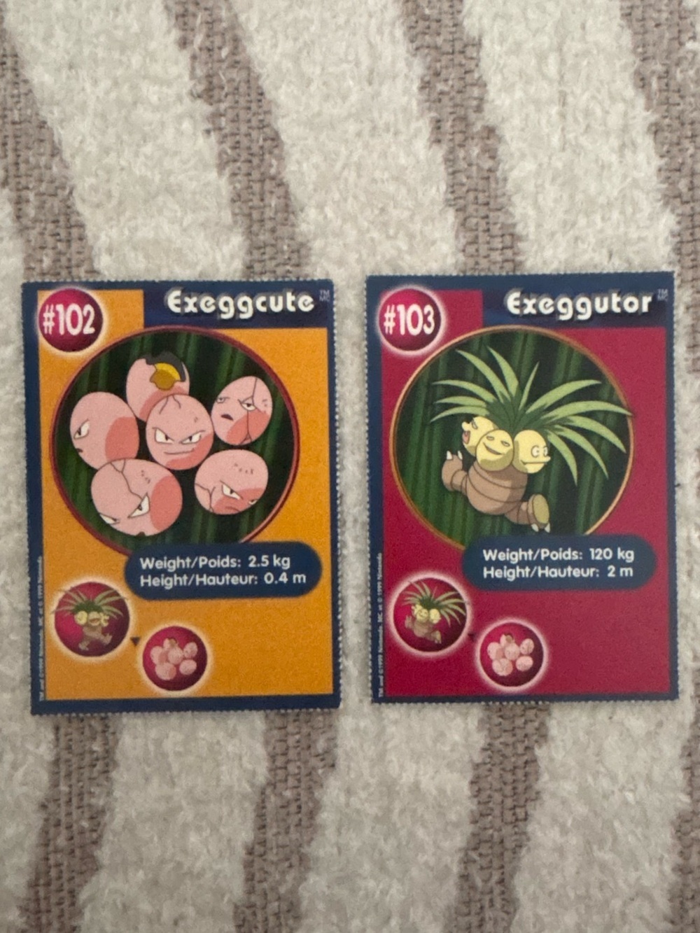 5/$25 1999 Burger King PokéTrivia Promo Card #102 Exeggcute #103 Exeggcutor